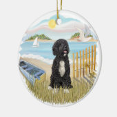 Twilight - Portugese Waterhond #5 (bw) Keramisch Ornament (Links)