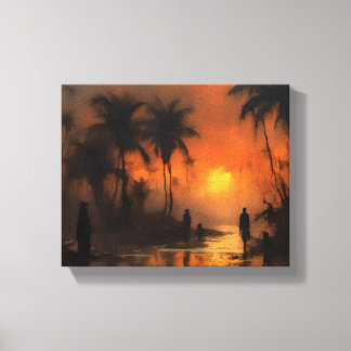 Twilight Promenade op het Oerwoud Canvas Afdruk