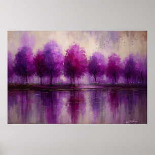 Twilight Reflections - Paarse Bosdroom Poster