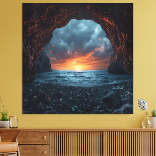 Twilight Refuge - Ocean Horizon beroemd gemaakt do Canvas Afdruk (Insitu (Woonkamer))