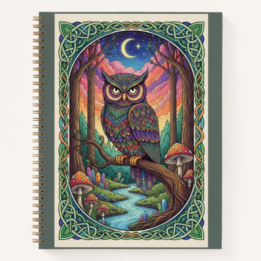Twilight River Owl Zentangle Forest Journal (Devant)