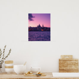 Twilight Serenity Over Valletta – een tijdloze med Poster