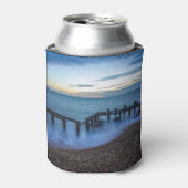 Twilight Sky Over Shoreline en Breakwater Blikjeskoeler (Blikje Voorkant)