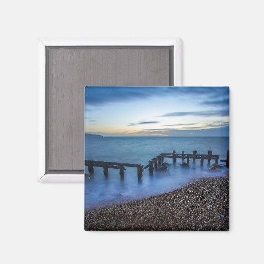 Twilight Sky Over Shoreline en Breakwater Magneet (Voorkant / Achterkant)