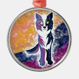 Twilight Sky Wolf Metalen Ornament