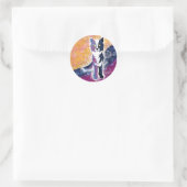 Twilight Sky Wolf Ronde Sticker (Tas)