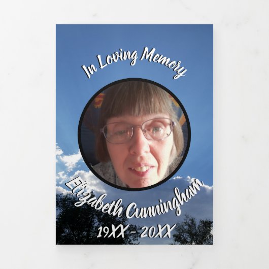 Twilight Sun Rays Five Photo Memorial Drieluik Aankondiging (Cover)