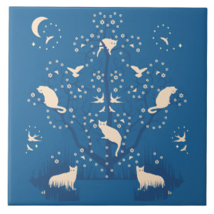 Twilight Tomcats Grote keramische tegel Tegeltje