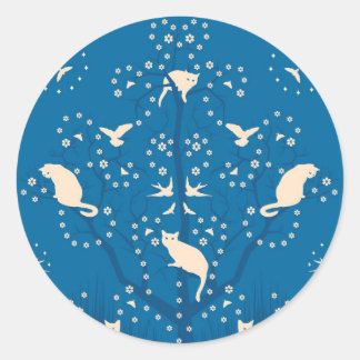 Twilight Tomcats Round Glossy Sticker