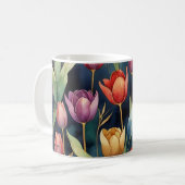 "Twilight Tulips" Botanische Mok door DAKimage (Voorkant links)
