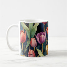 "Twilight Tulips" Botanische Mok door DAKimage