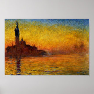 Twilight, Venetië van Claude Monet Poster