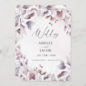 Twilight watercalor invitation verte moderne (Devant / Derrière)