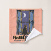Twilight Wonder : Chat noir sous la lune de croiss (Gant de toilette)