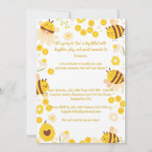 Twin 1er Anniversaire Fête Invitation Bumble Bee (Dos)