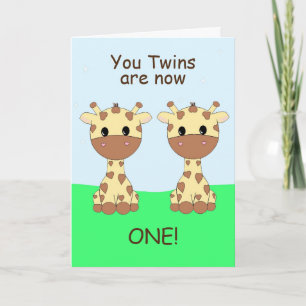 Twin 1st Birthday-kaart Kaart