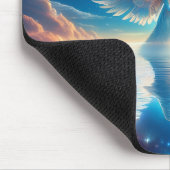 Twin Angels in de wolken Mousepad Muismat (Hoek)