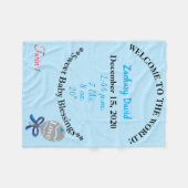 Twin Baby Boy Rattle Blue Fleece Deken (Voorkant (Horizontaal))