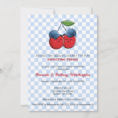 Twin Baby Boys Baby Shower Flat Card Kaart (Voorkant)