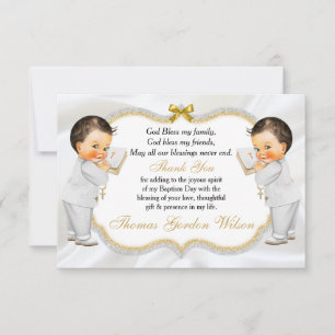 Twin Baby Boys Baptism Gold Cross Merci