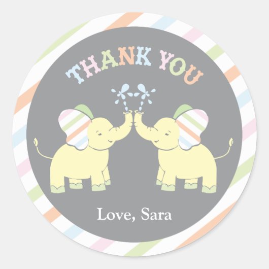 Twin Baby Elephant | Favoriete Sticker (Voorkant)