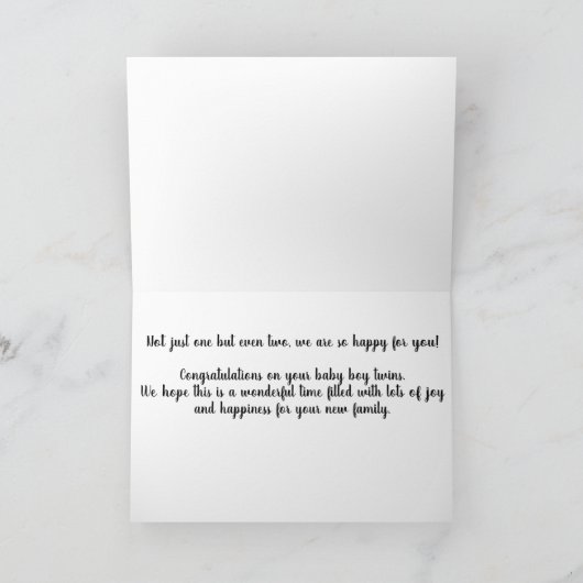 twin baby felicitatieskaart met namen kaart (Binnen)