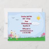 Twin Baby Girl Chicks 1er anniversaire Invitation (Dos)