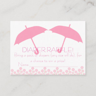 Twin Baby Girl Douche Luier Raffle Tickets Informatiekaartje