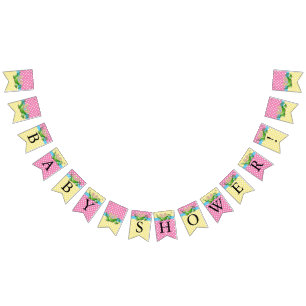 Twin Baby Girl Shower - Twee erwten in een peul Vlaggetjes