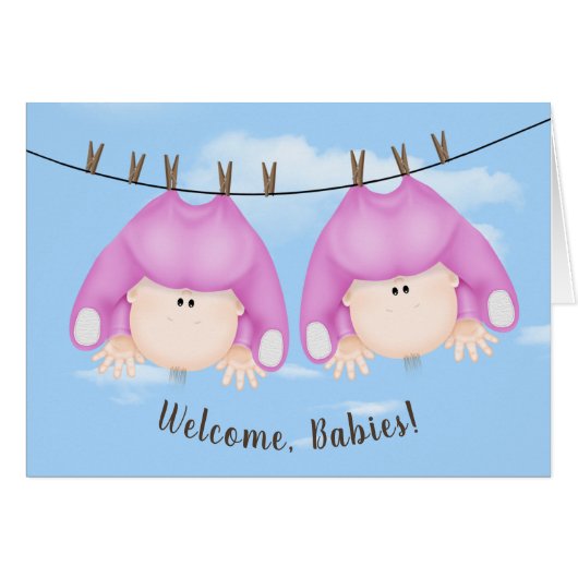Twin Baby GIrls Sur Clothesline (Devant horizontal)
