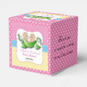 Twin Baby Meisje Douche - Twee Erwten In Een Pod Bedankdoosjes (Achterkant)