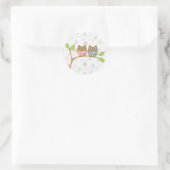 Twin Baby Owls Ronde Sticker (Tas)