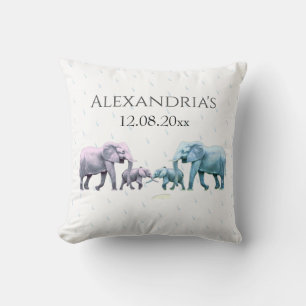 Twin Baby roze en blauw olifant Kussen