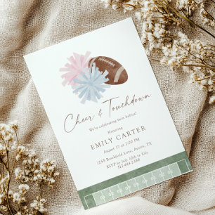 Twin Baby Shower 'Cheer en Touchdown' Kaart