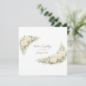 Twin Baby Shower Invitation Botanical Greenery Flo (Debout devant)