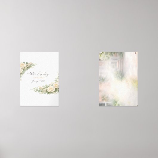 Twin Baby Shower Invitation Botanical Greenery Flo (Recto)