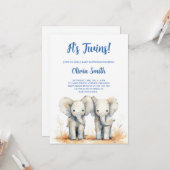 Twin Baby Shower Invitation – Double the Joy Baby  (Devant/Arrière en situation)