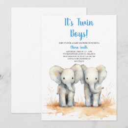 Twin Baby Shower Invitation – Double the Joy Baby  Kaart