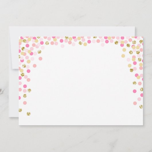 Twin Baby shower Uitnodiging Meisjes Roze en goud (Achterkant)