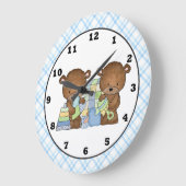 Twin Bears Baby's chambre horloge murale (Angle)