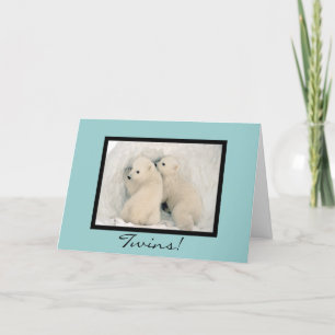 Twin Bears Congratulations Card 2 - Customizable Kaart