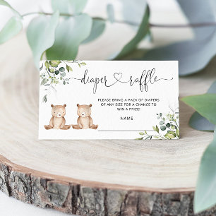 Twin Beren luier loterij ticket bijsluiter kaart