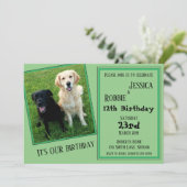 Twin Birthday Labrador Dog Kaart (Staand voorkant)