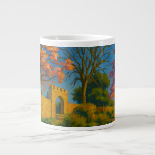 Twin Blossoms – Tranquil Garden Path Painting Extra Grote Beker