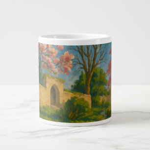 Twin Blossoms – Tranquil Garden Path Painting Extra Grote Beker
