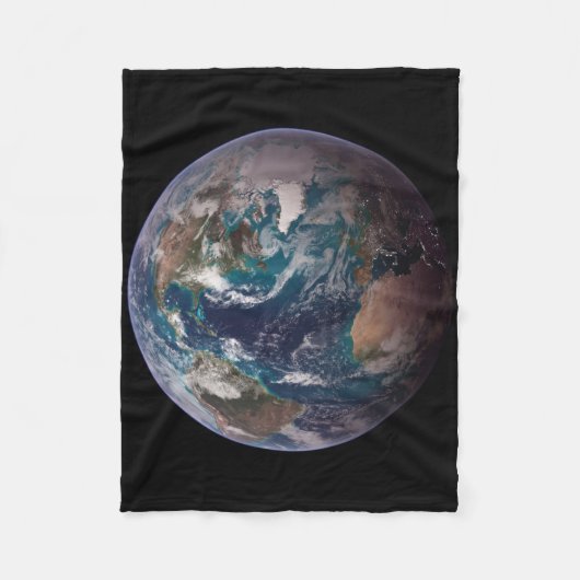 Twin Blue Marbles - West - Planet Earth Fleece Deken (Voorkant)