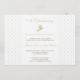 Twin Boy and Girl Christening Uitnodiging