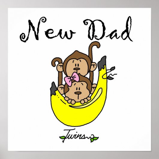 Twin Boy and Girl New Dad Gifts Poster (Voorkant)