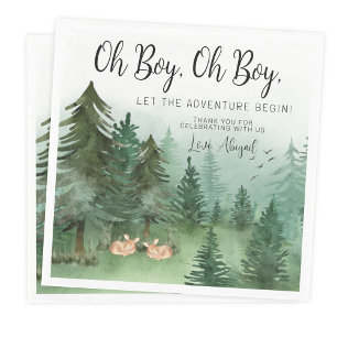 Twin Boy Deer Woodland Baby shower Servet