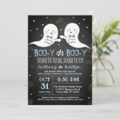 Twin Boy Ghosts Halloween Baby shower Kaart (Staand voorkant)